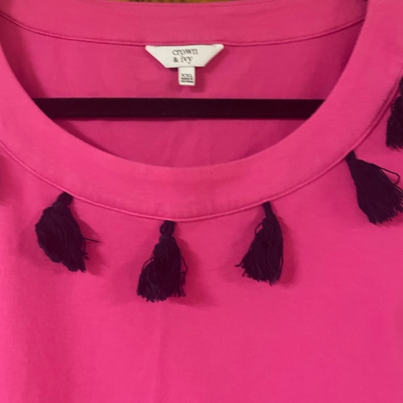 Plus size xxl hot pink top Crown and Ivy - Picture 2 of 5